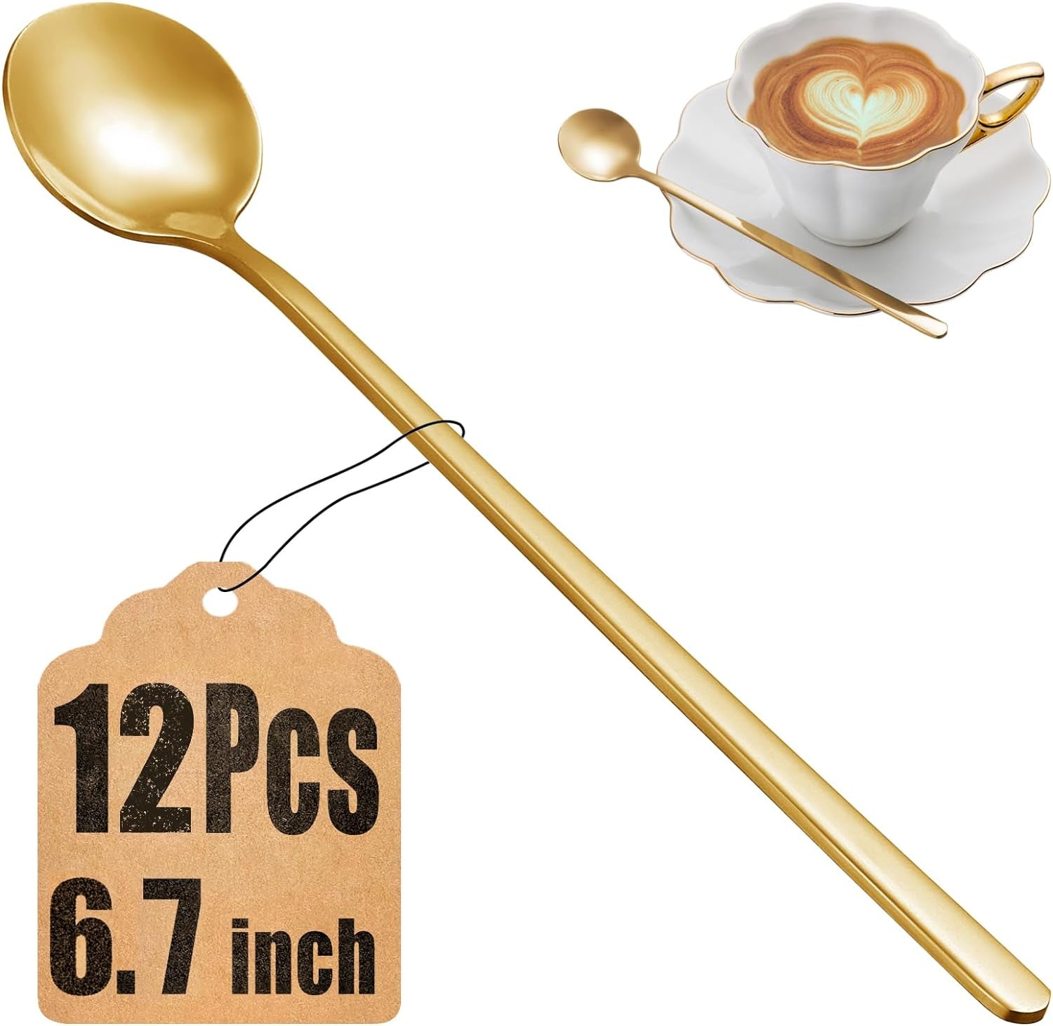 12 Pcs Coffee Spoons Set, 6.7"