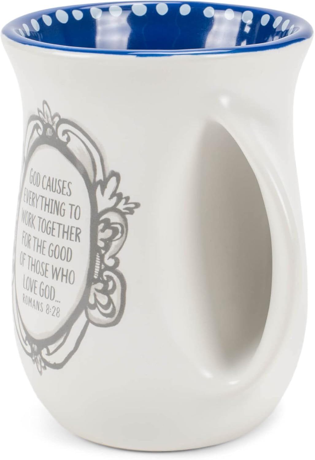 Flourish Navy Blue 14 Ounce Ceramic Stoneware Handwarmer Coffee Mug, Today Is a Good Day