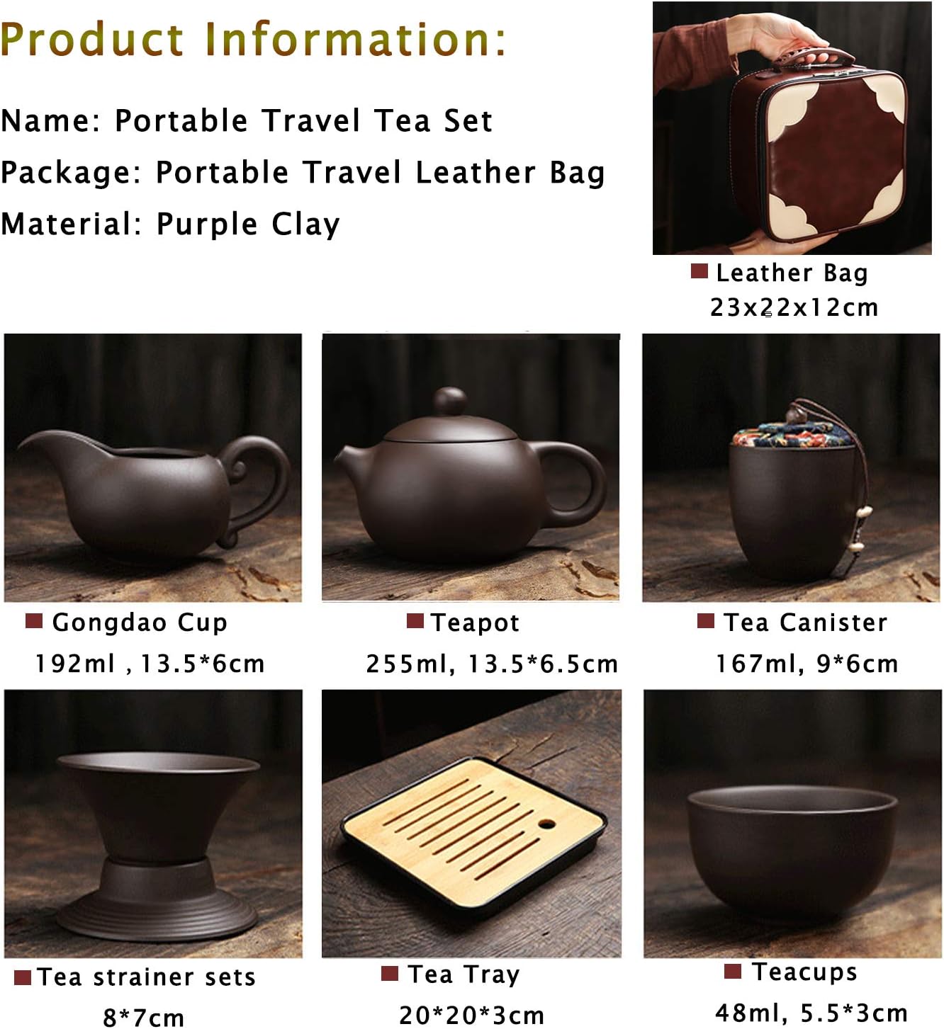 Travel Tea Sets  Ceramic Teapot Set with Tray 