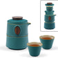 Travel Ceramic Tea Pot Set, Nesting Tea Set with Pot Infuser