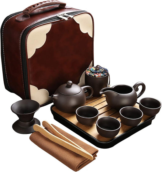 Travel Tea Sets  Ceramic Teapot Set with Tray 