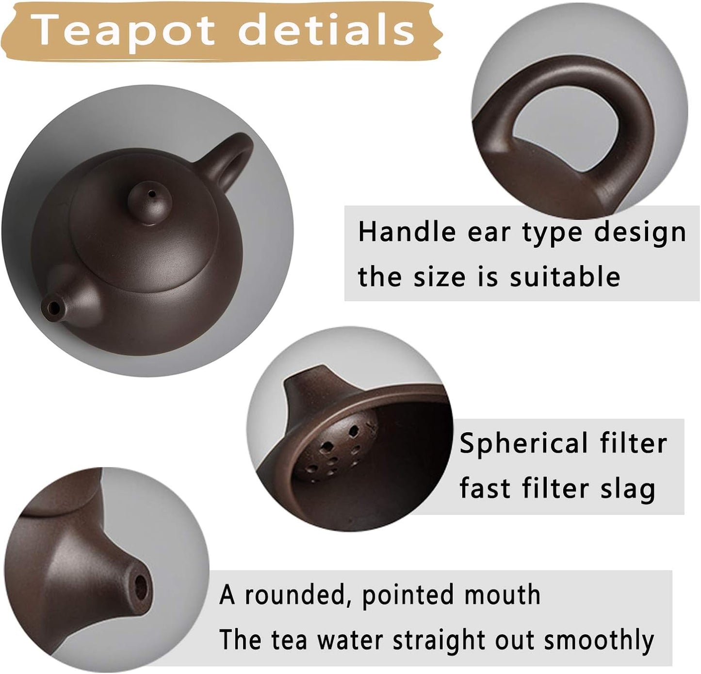 Travel Tea Sets  Ceramic Teapot Set with Tray 