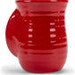 Ribbed 14 Ounce Ceramic Stoneware Handwarmer Mug, Red