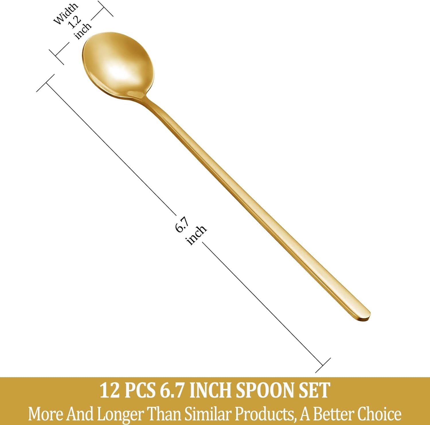 12 Pcs Coffee Spoons Set, 6.7"