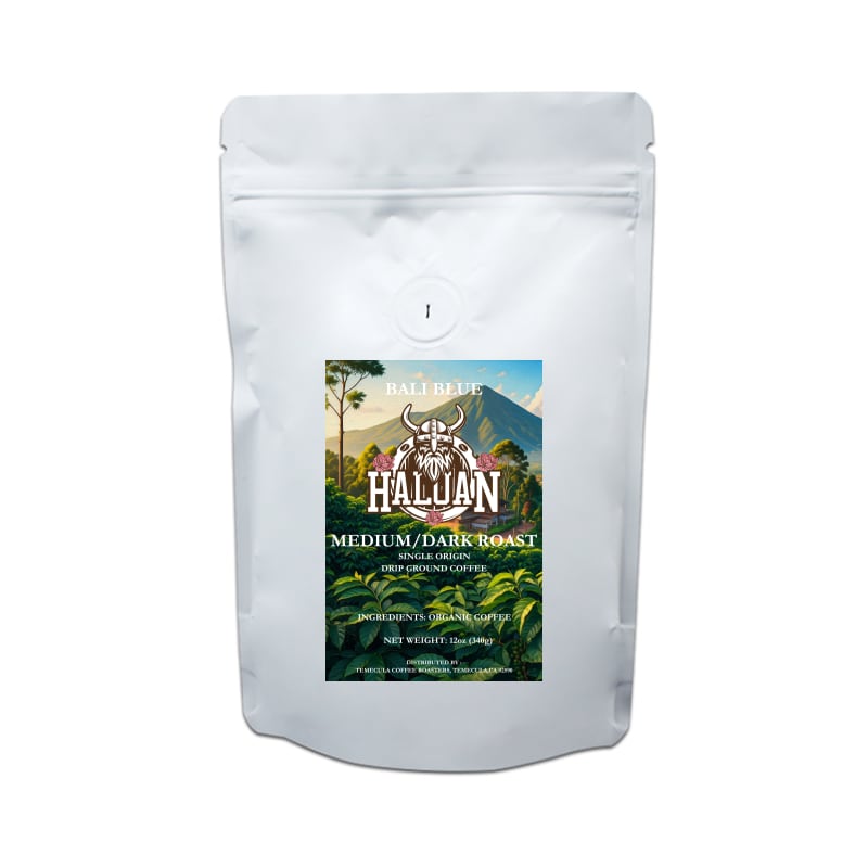 12 oz bag of Haluan Bali Blue standard grind coffee