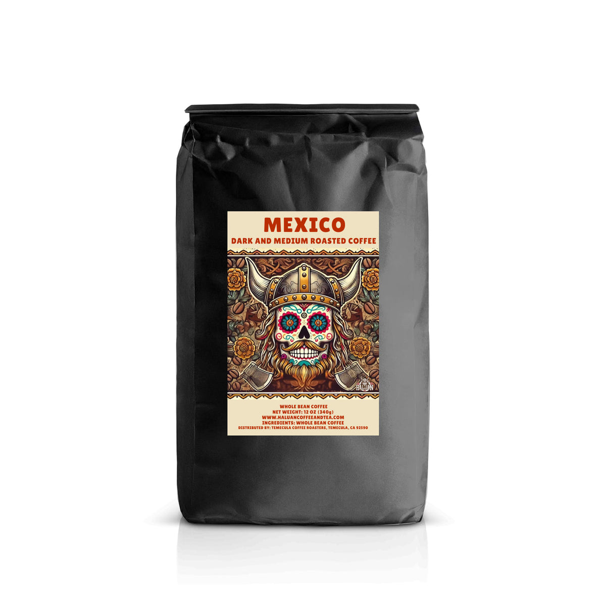 12 oz bag of Haluan Mexico whole bean coffee
